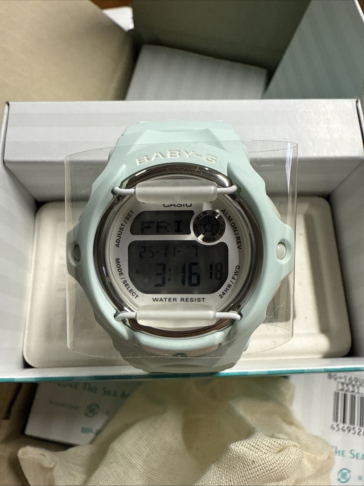 Casio Baby-G BG169U-3D Women’s Digital Watch Mint Green Clear Resin 200M New