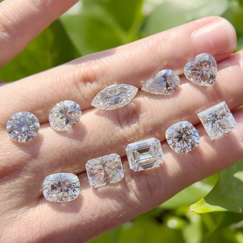 Loose All Shapes Moissanite IF Clarity, D Color Certified 1.00 to 5.00 Carat
