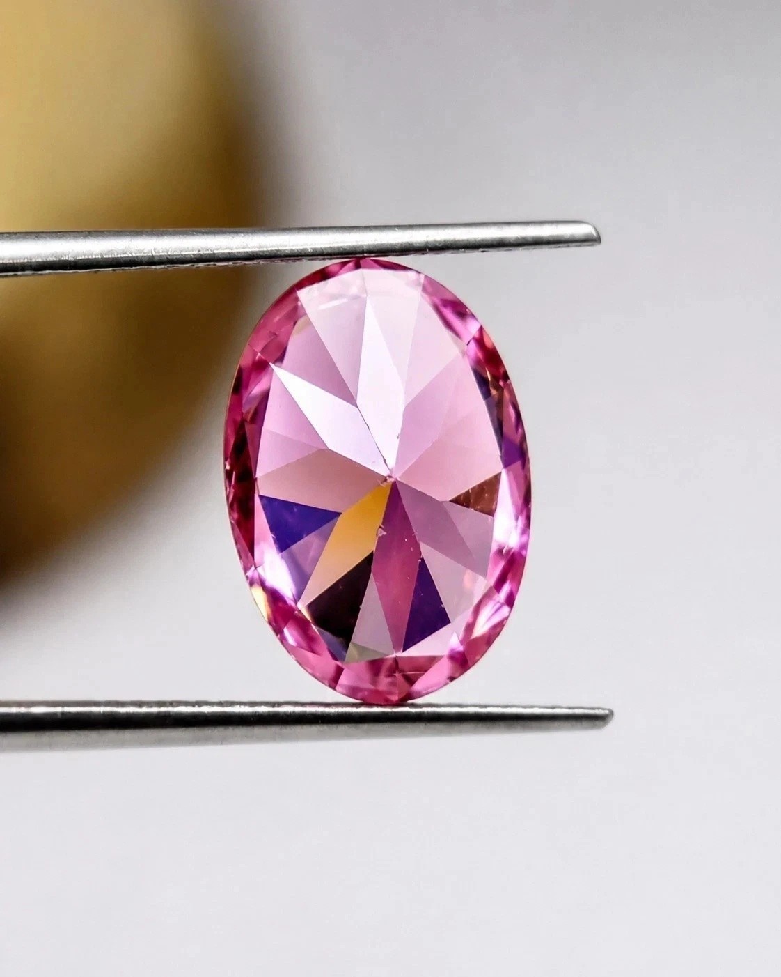 AAA 8.55 Ct Lab-Created Cambodian Pink Sapphire Oval Cut Certified Loose Gemston