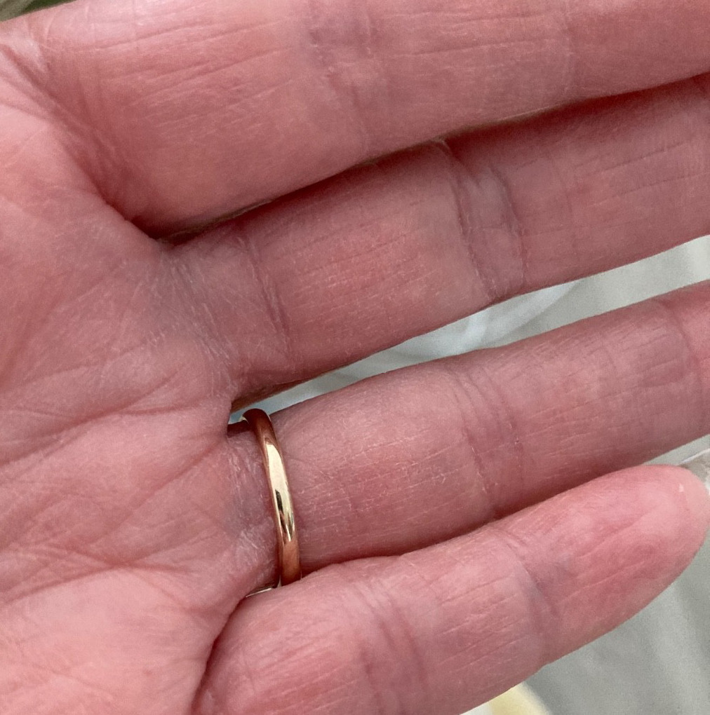 Antique Belcher 10K Rose Gold Old Mine Cut Diamond RING, Size 6.5, 1.6 Grams