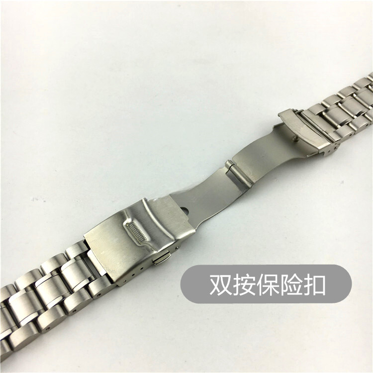 5 Beads Solid Metal Stainless Steel Watch Strap Band Curved End 18/ 20/22/24mm