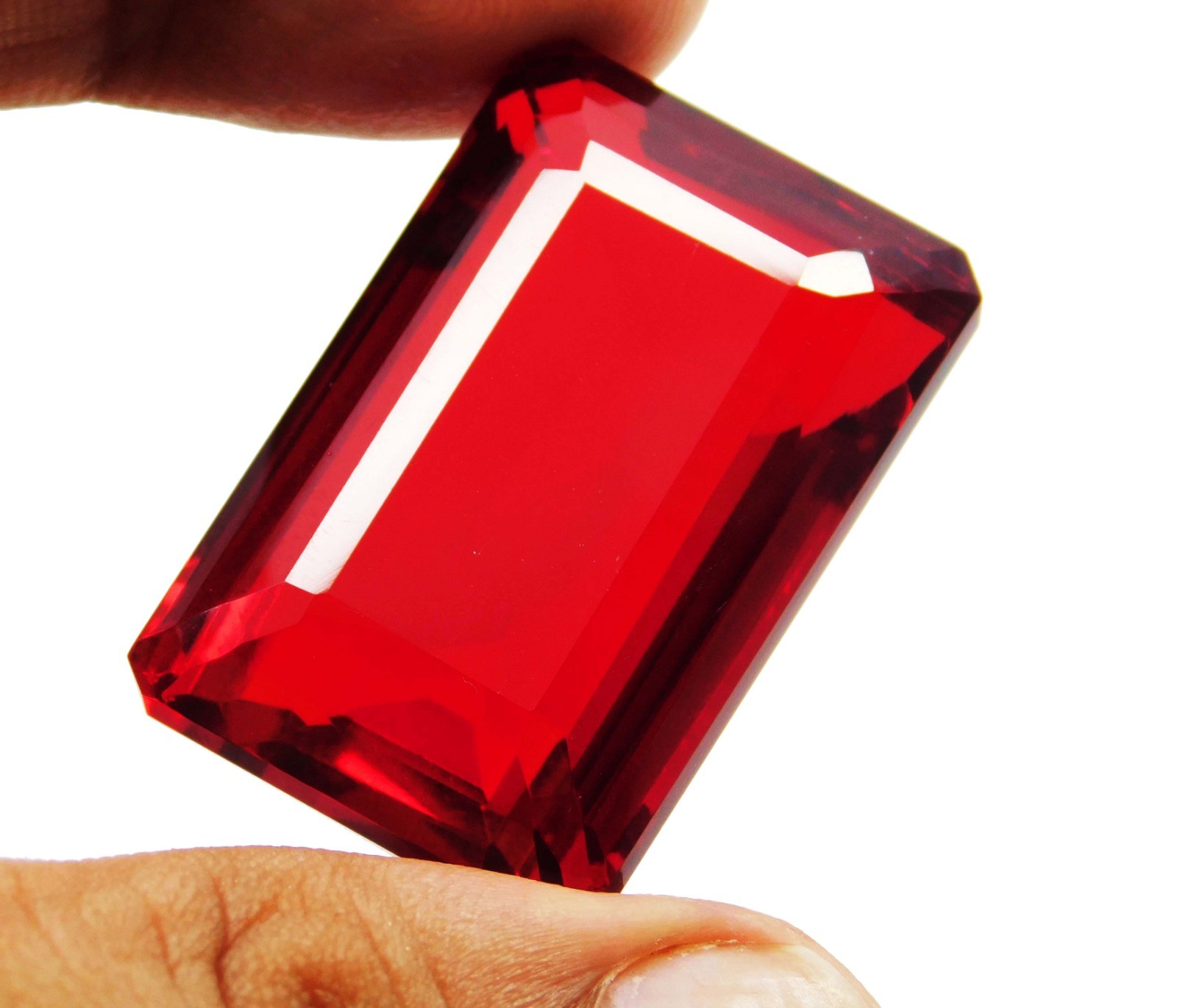 197.60ct. Natural Certified Brazilian Emerald Cut Translucent Red Topaz gemstone