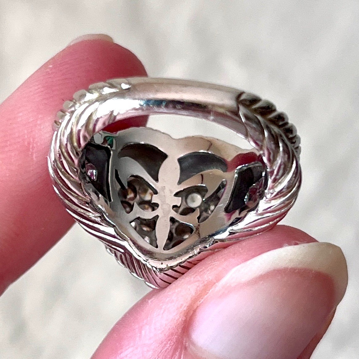 Judith Ripka 925 Sterling Silver Thailand CZ Heart Ring – Size 5 – 9.5g