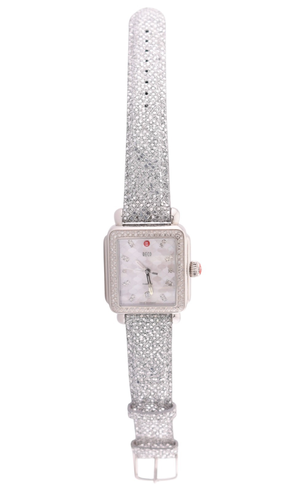 New Michele Deco Mosaic Mother of Pearl Diamond Dial Diamond Watch MW06T01A1046