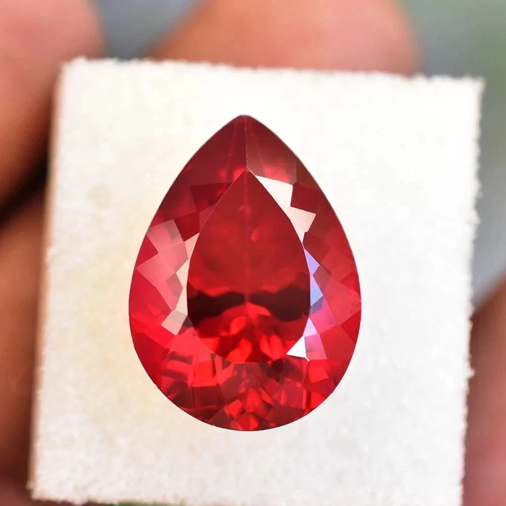 Natural A+ Exquisite 9 Ct+ Burmese Red Ruby PEAR Cut Loose Certified Gemstone