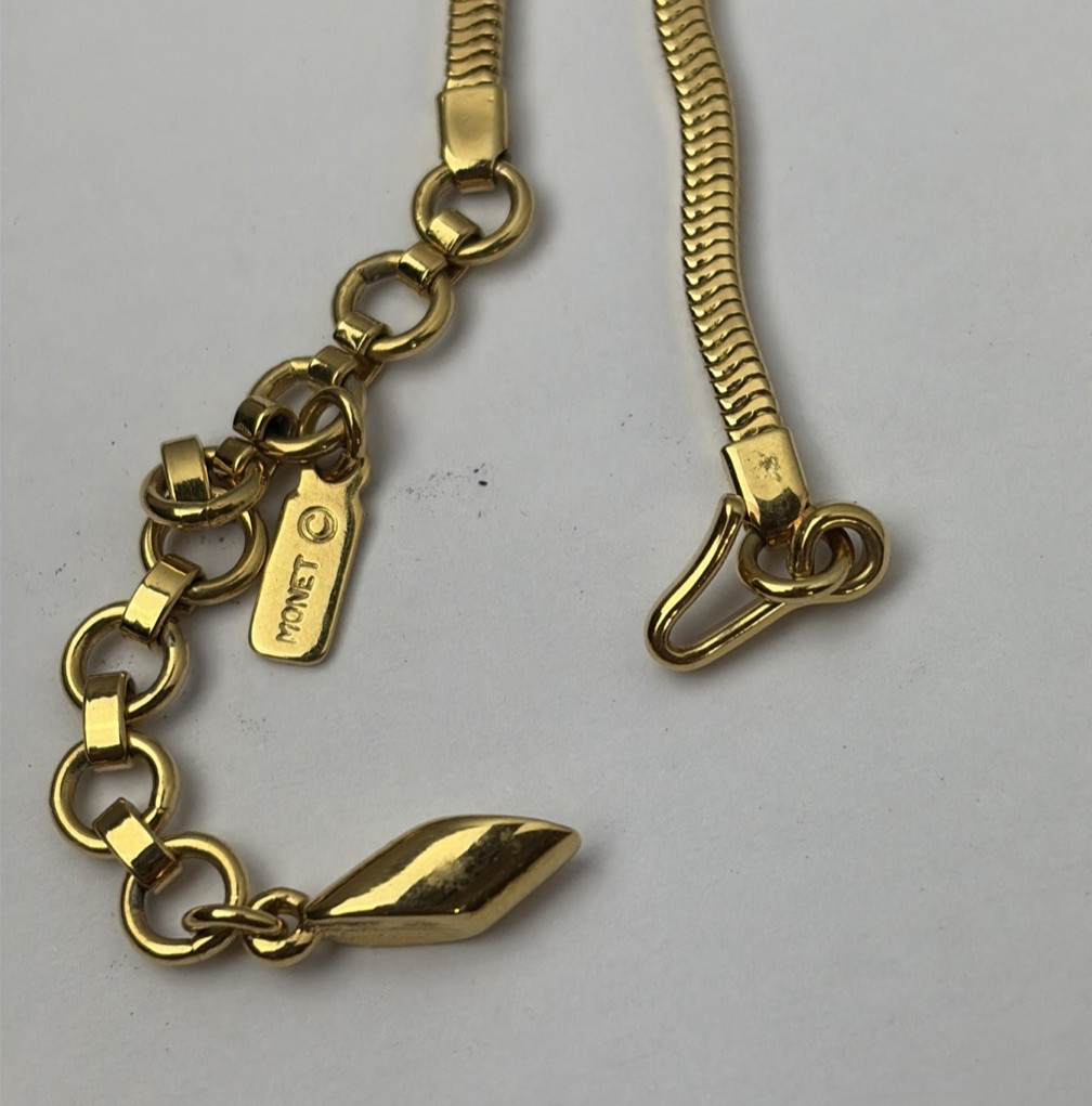VINTAGE DESIGNER FASHION NECKLACE ~ LOVE KNOT LARIAT DROP DANGLE ~ MONET 16″