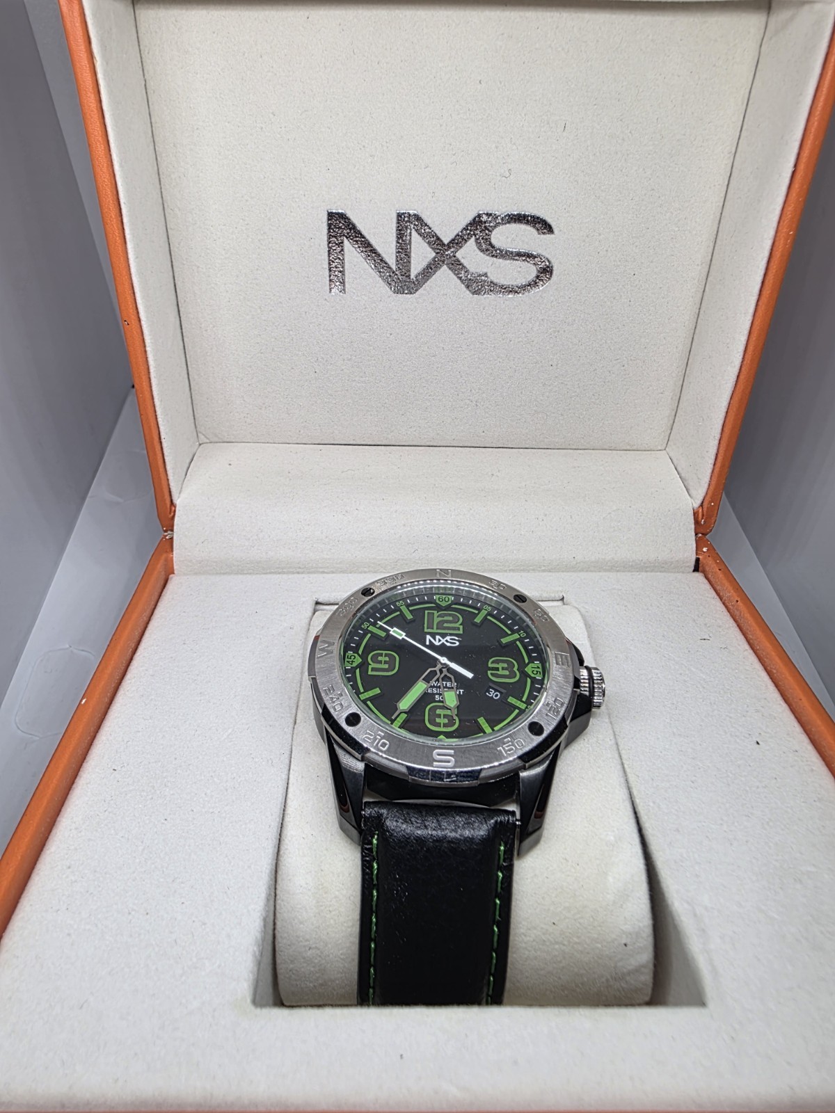 NXS Travis Pastrana Kadono Men’s Quartz 45mm Leather Strap Date w/ Box