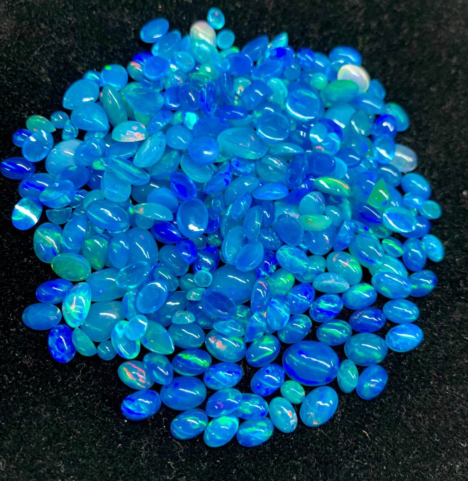 Sky Blue Opal Cabochon, Dyed Color Natural Ethiopian Multi Fire Opal Gemstone