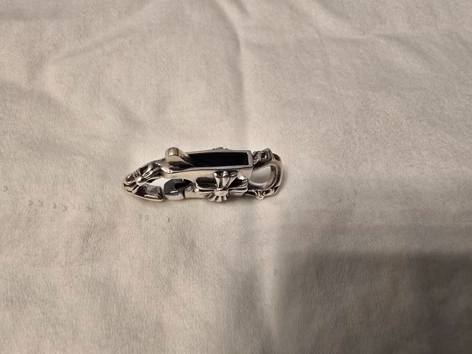 NEW LARGE 34 mm Chrome Hearts Style Cross 925 Sterling Silver Lobster Claw Clasp