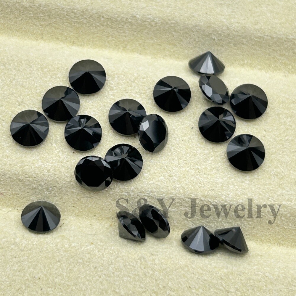 Round Cut White Black Factory Wholesale Bulk Supply 100pcs Loose Cubic Zirconia