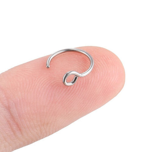 12PCS Nose Hoop Rings L Shaped Pin Studs Lip Surgical Steel Piercing Jewelry Set