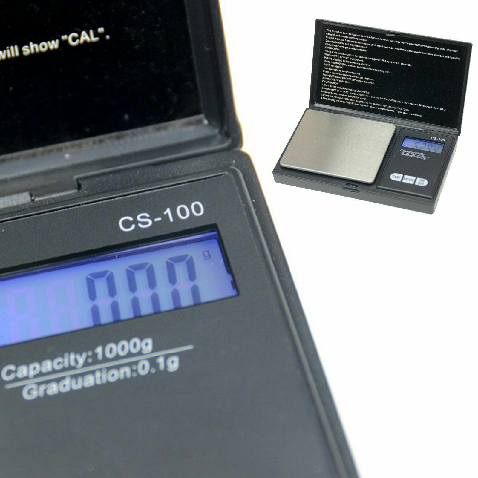 Pocket 1000g x 0.1g Digital Jewelry Gold Coin Gram Balance Weight Precise Scale