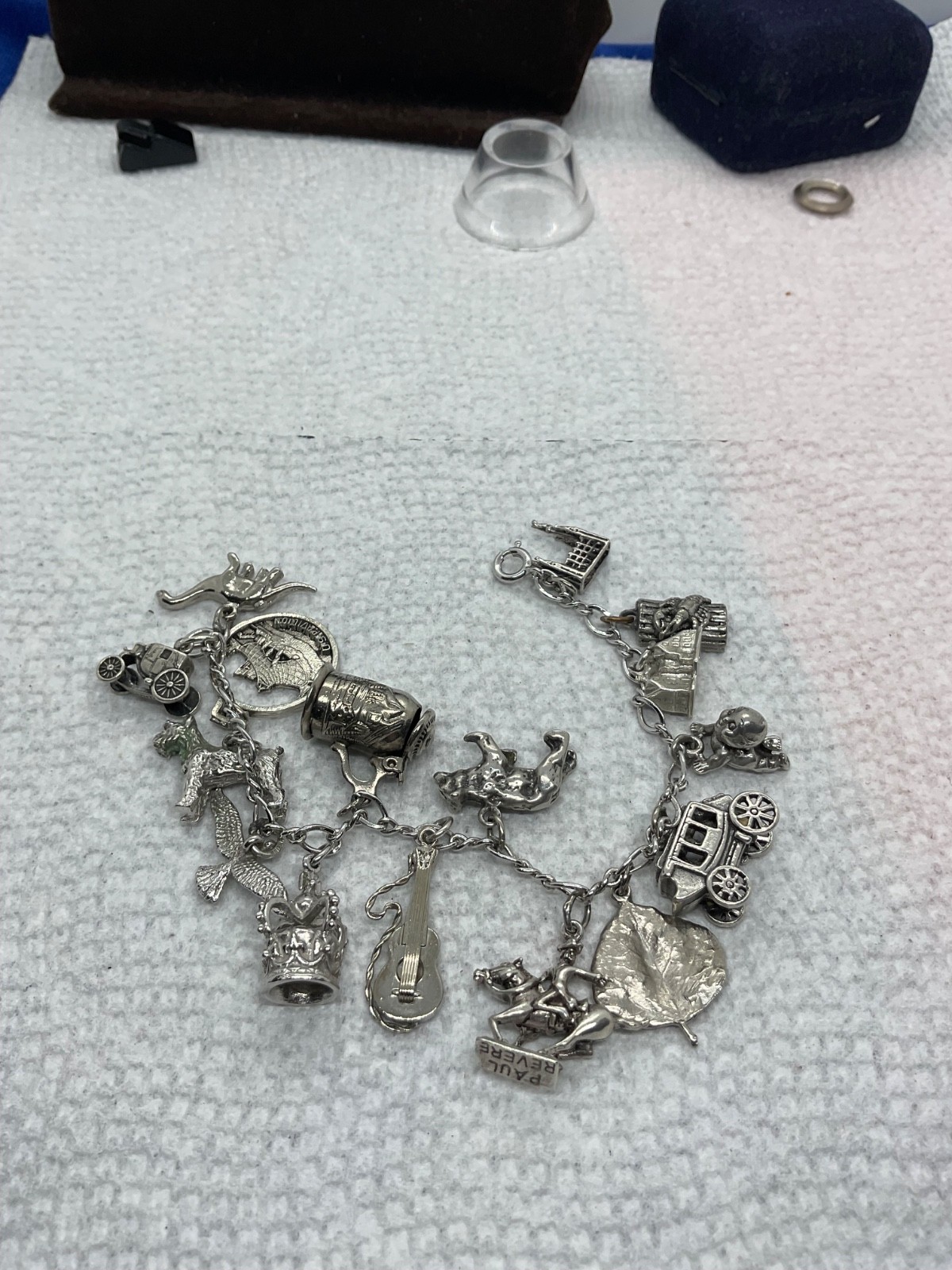 VINTAGE STERLING. SIAM BRACELET W/DANCING FIGURES