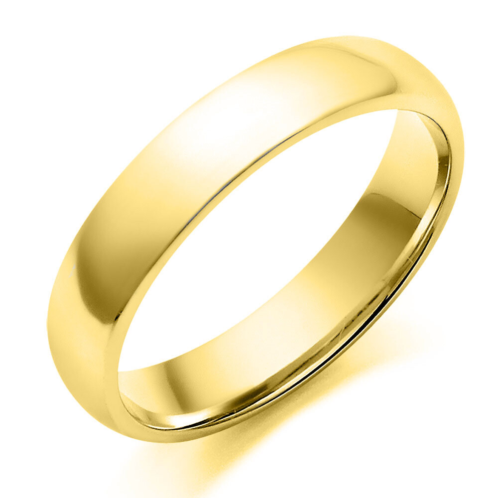 316L Stainless Steel 5MM Gold Plain Wedding Band Ring For Men & Women Size 6-12