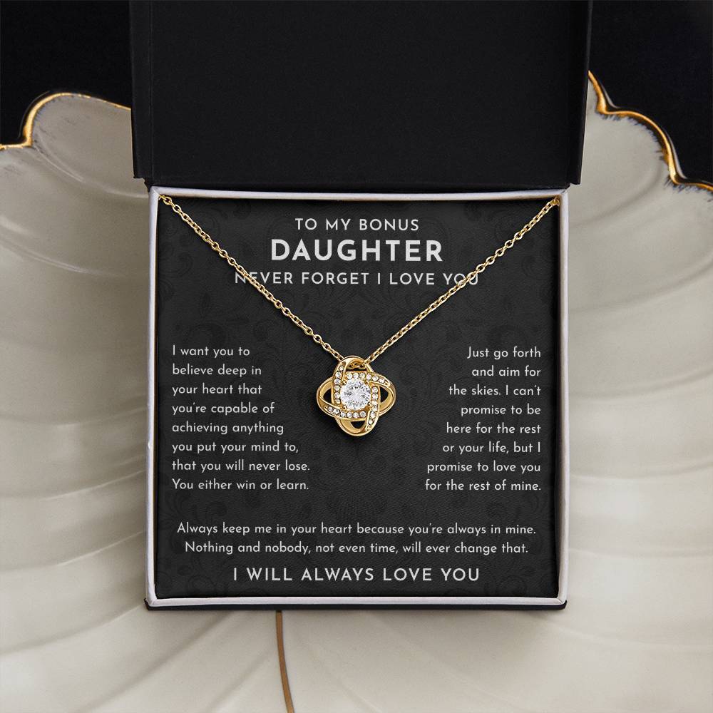 To My Bonus Daughter Gift, Bonus Daughter Necklace, Bonus Daughter Jewelry Gifts