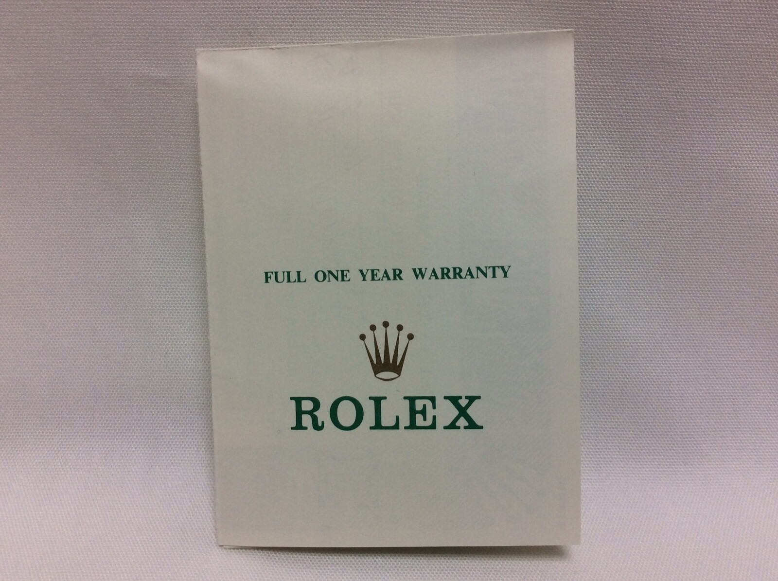 ROLEX FULL ONE YEAR WARRANTY 568.06.40.3.88 / Accessories for Collectors