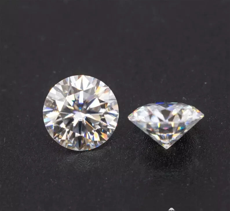 Natural White Diamond 1 CT Round Cut 5 mm 2 Pcs VVS1 D Grade Certified G23