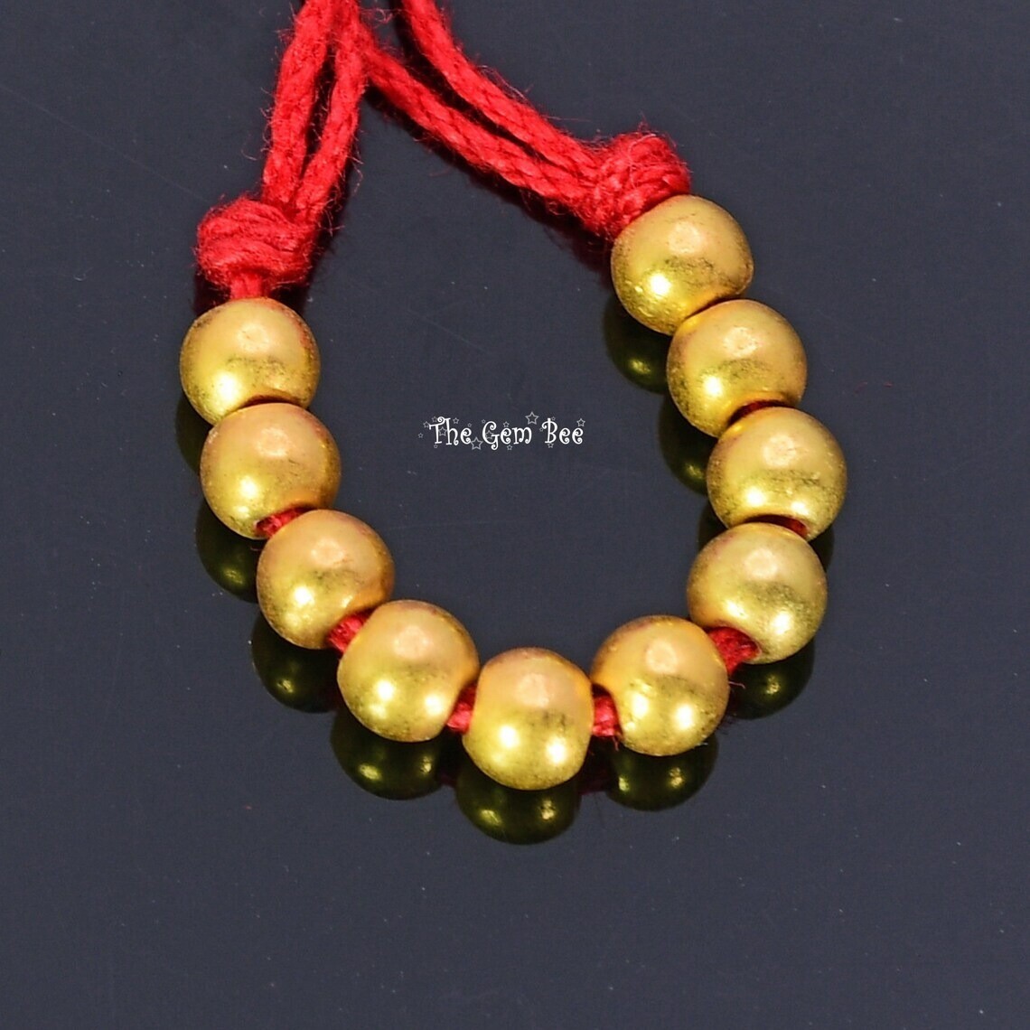18k Yellow Gold 2/2.5/3/3.5mm Matte Finish Handmade Off Round Spacer Bead (10)