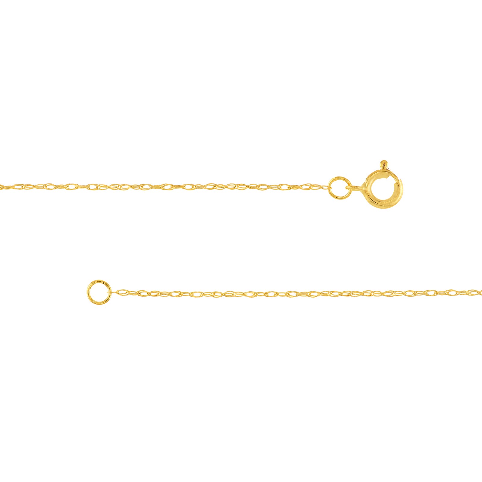 0.6mm Open Dainty Twisted Rope Chain Necklace Real Solid 14K Real Yellow Gold