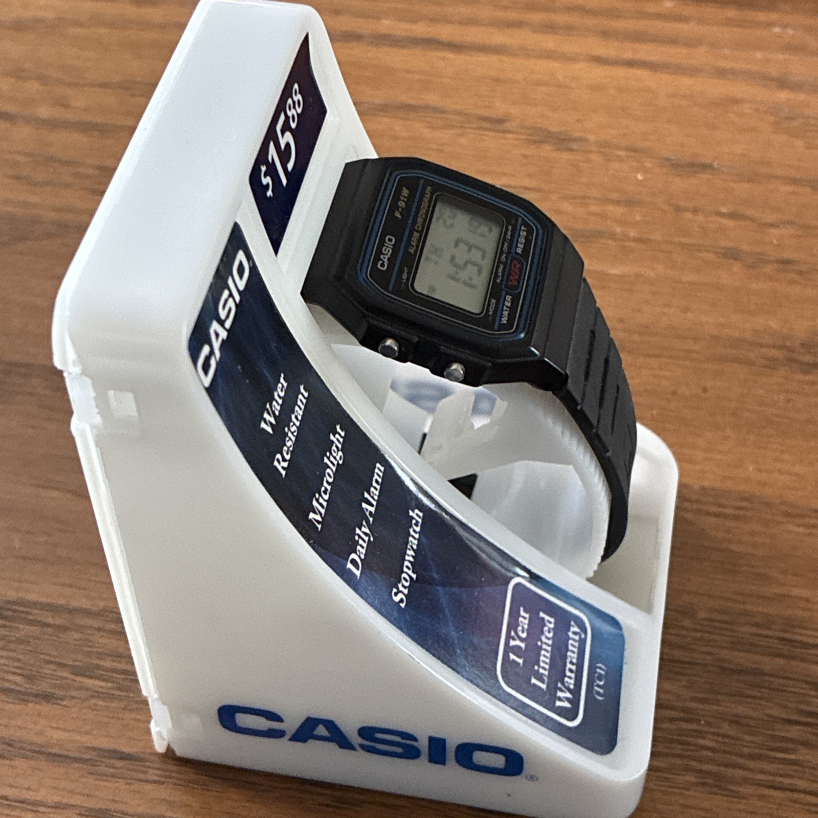 Casio F91W – Men’s LED Quartz Watch – Black Resin Strap – F91W-1XTC