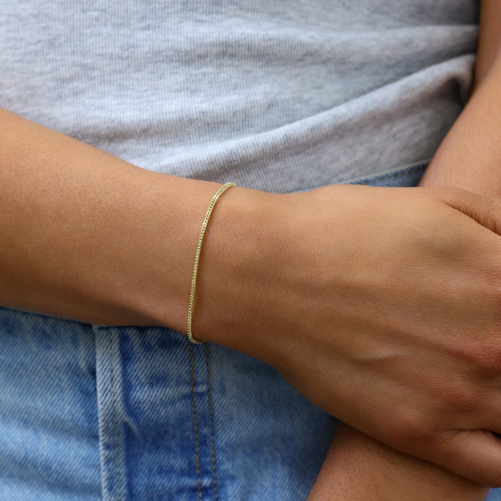 14k Yellow Gold 1.5mm Franco Box Bracelet Chain Mens Womens 7″ 7.5″ 8″ 8.5″ 9″