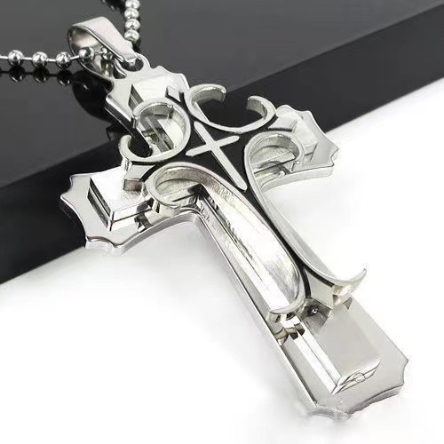 Cross Pendant Necklace Unisex Crucifix Men Women With Chain