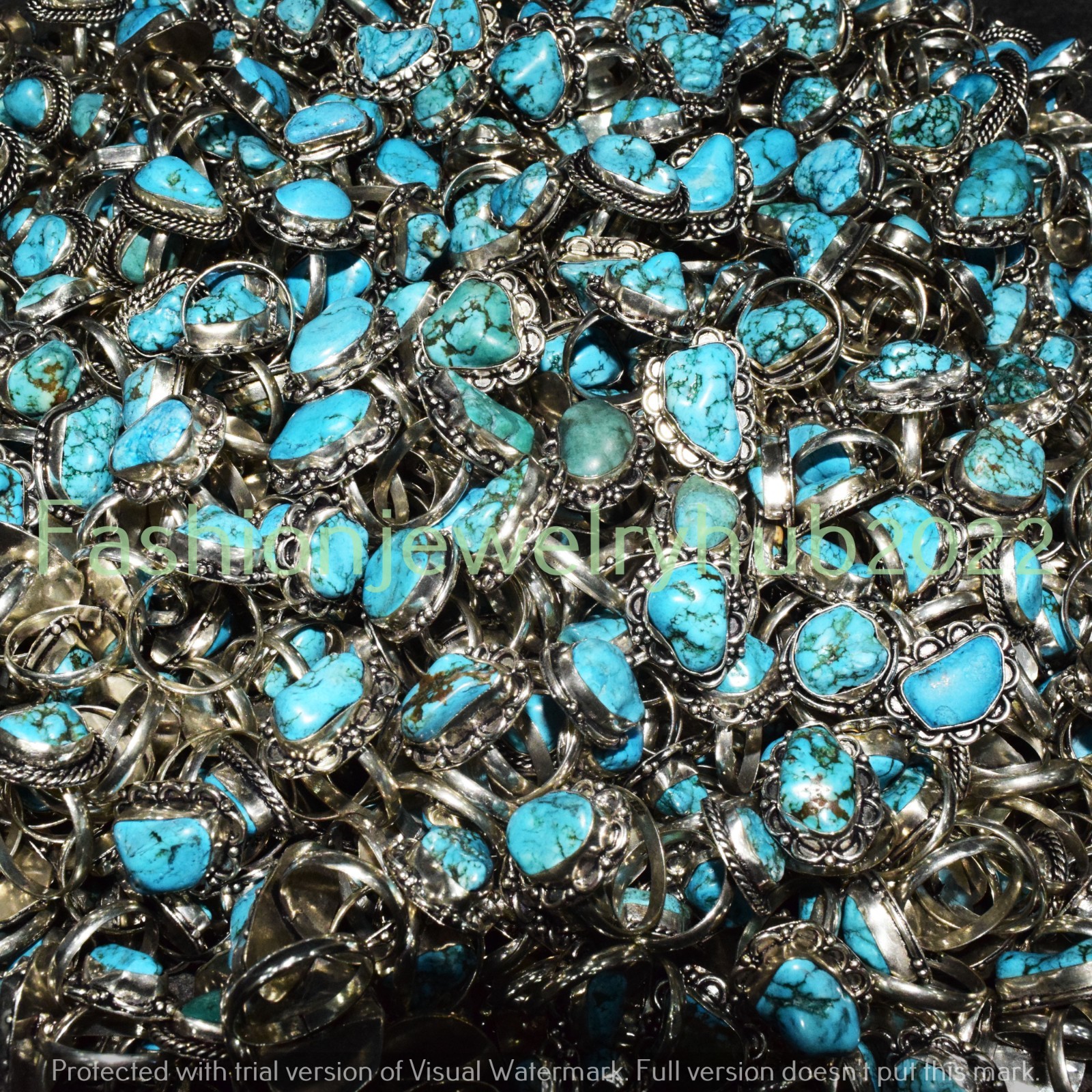 BULK !! Tumbal Turquoise Gemstone Rings Wholesale Lots 925 Silver Plated jewelry