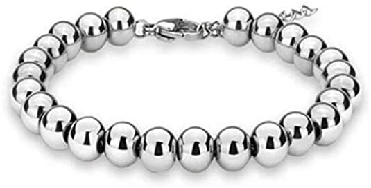Sterling Silver 4MM-10M Italian Bead Ball Chain Bracelet- Handmade Bead Italian