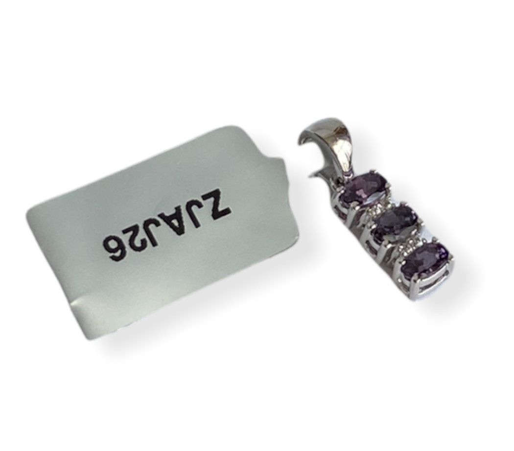 Luc Yen Spinel White Zircon 9K White Gold Pendant 0.87Cts
