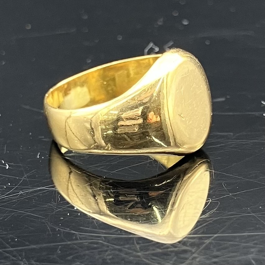 K22 Gold Signet Ring 6.80g Signet Ring No. 7 Pinky Ring