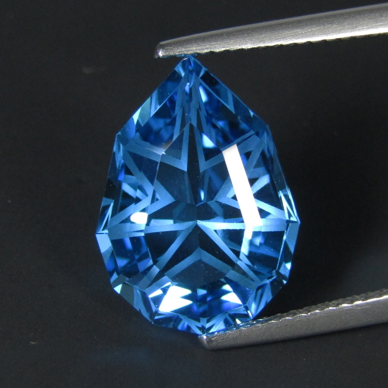8.05Cts Sparkling Natural Swiss Blue Topaz Pear Custom Cut Loose Brazil Gemstone