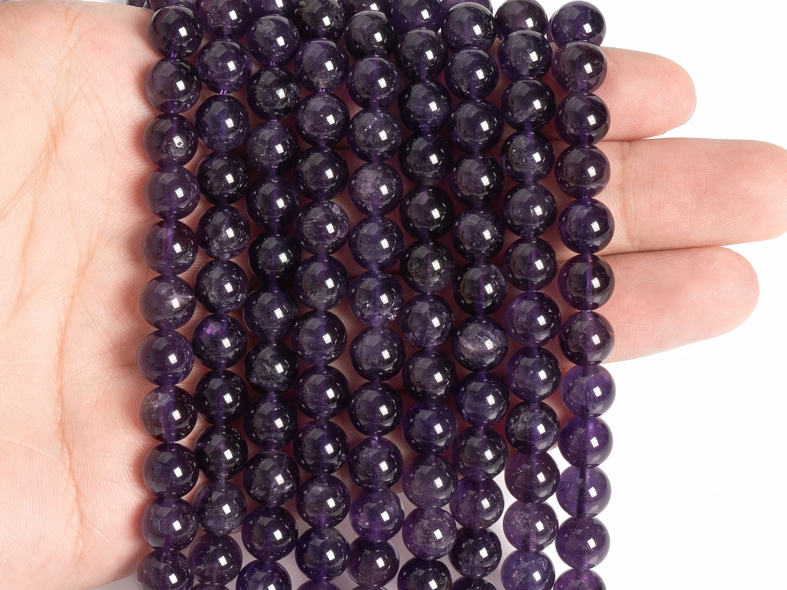 Natural Purple Amethyst AAAAA Gemstone Round Loose Beads 4MM 6MM 8MM 10MM 12MM