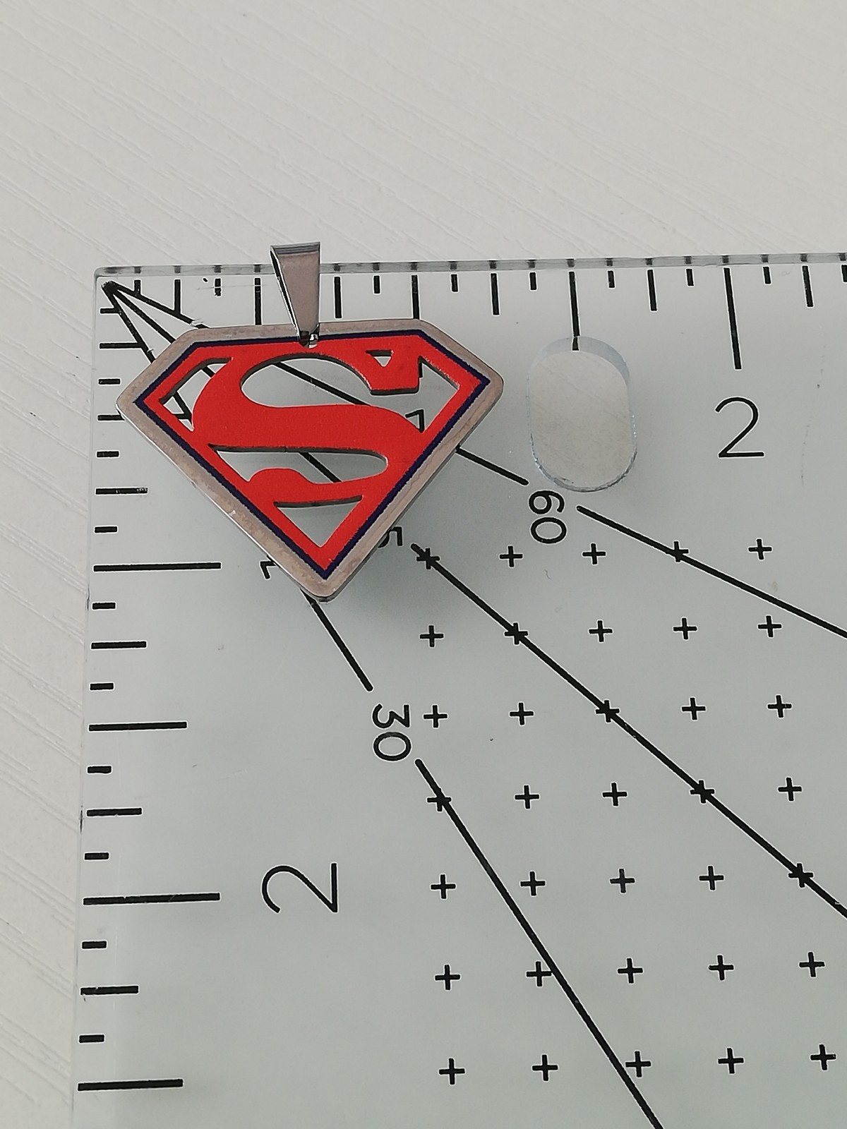 316L Stainless Steel Superman Pendant Necklace Superhero Red Logo New.