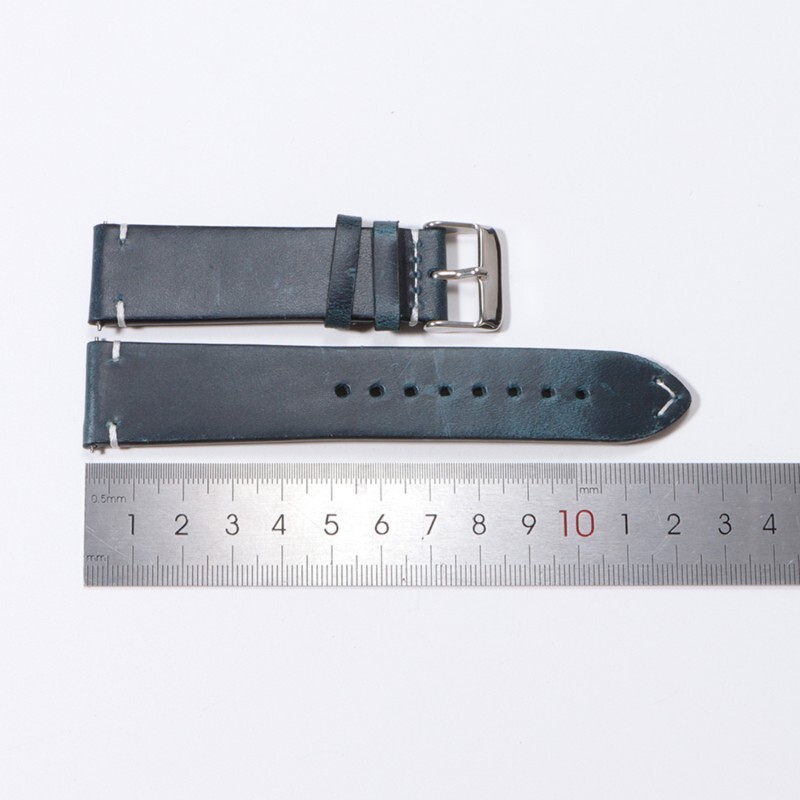 Vintage Oil Waxed Cowhide Watch Strap Quick Release genuine Leather band 18-24mm