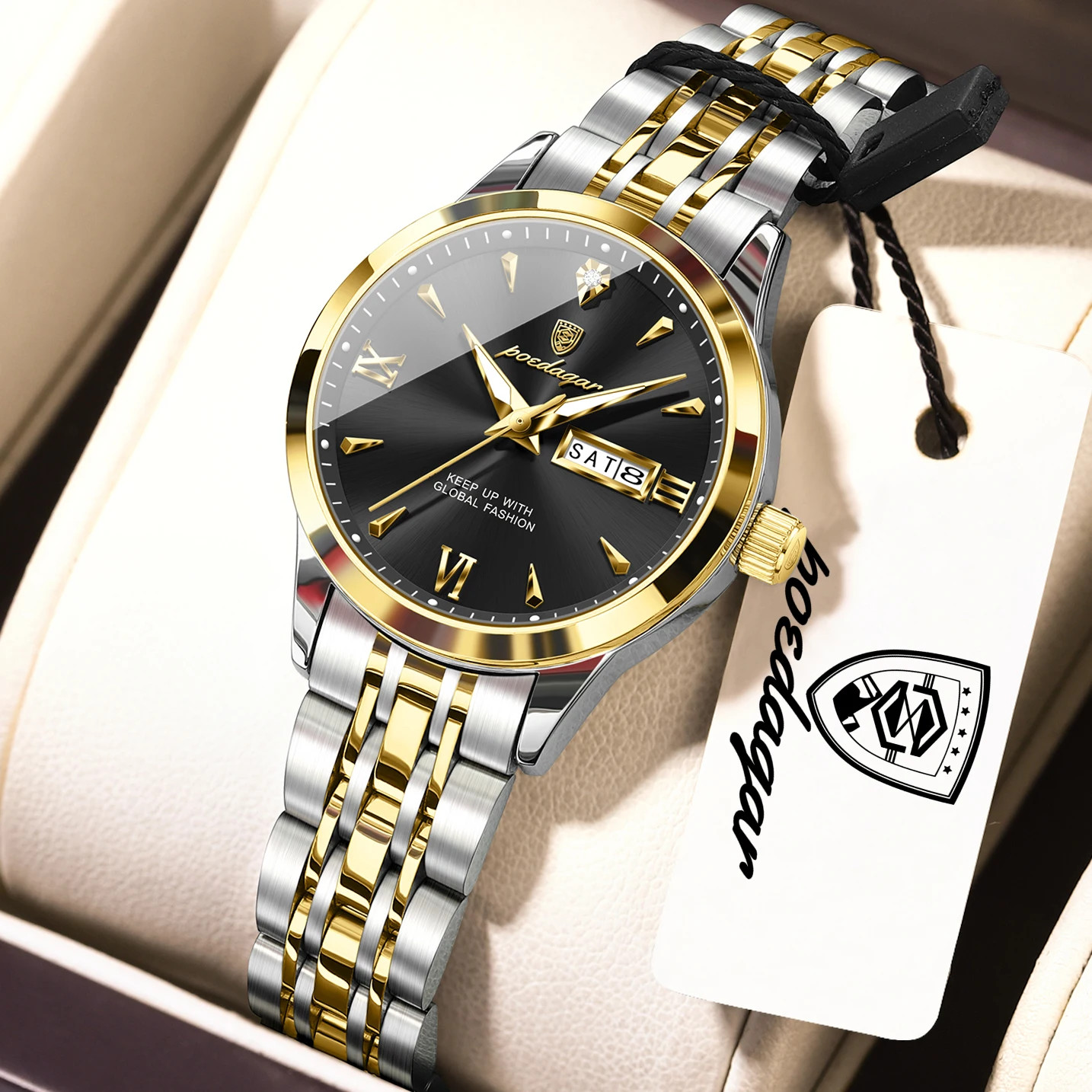 Watch For Woman Waterproof Luminous Date Week Ladies Watch