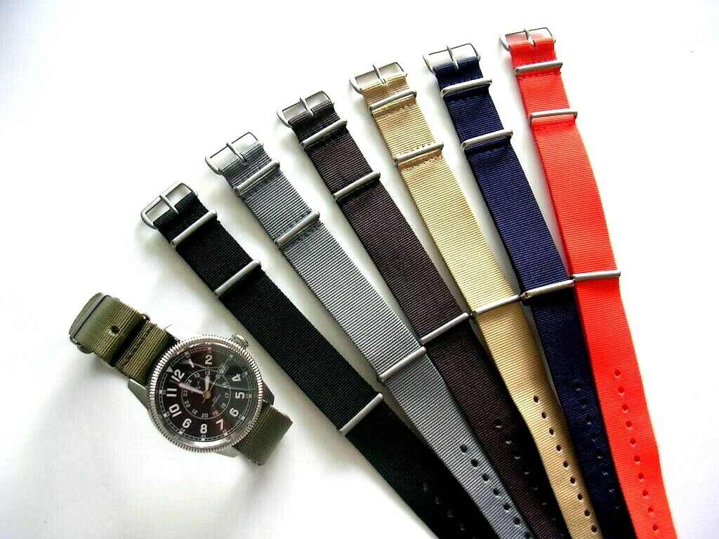 24mm Black Grey 2 pack NATO G10 Premium watchband strap RAF MoD Bonded IW SUISSE