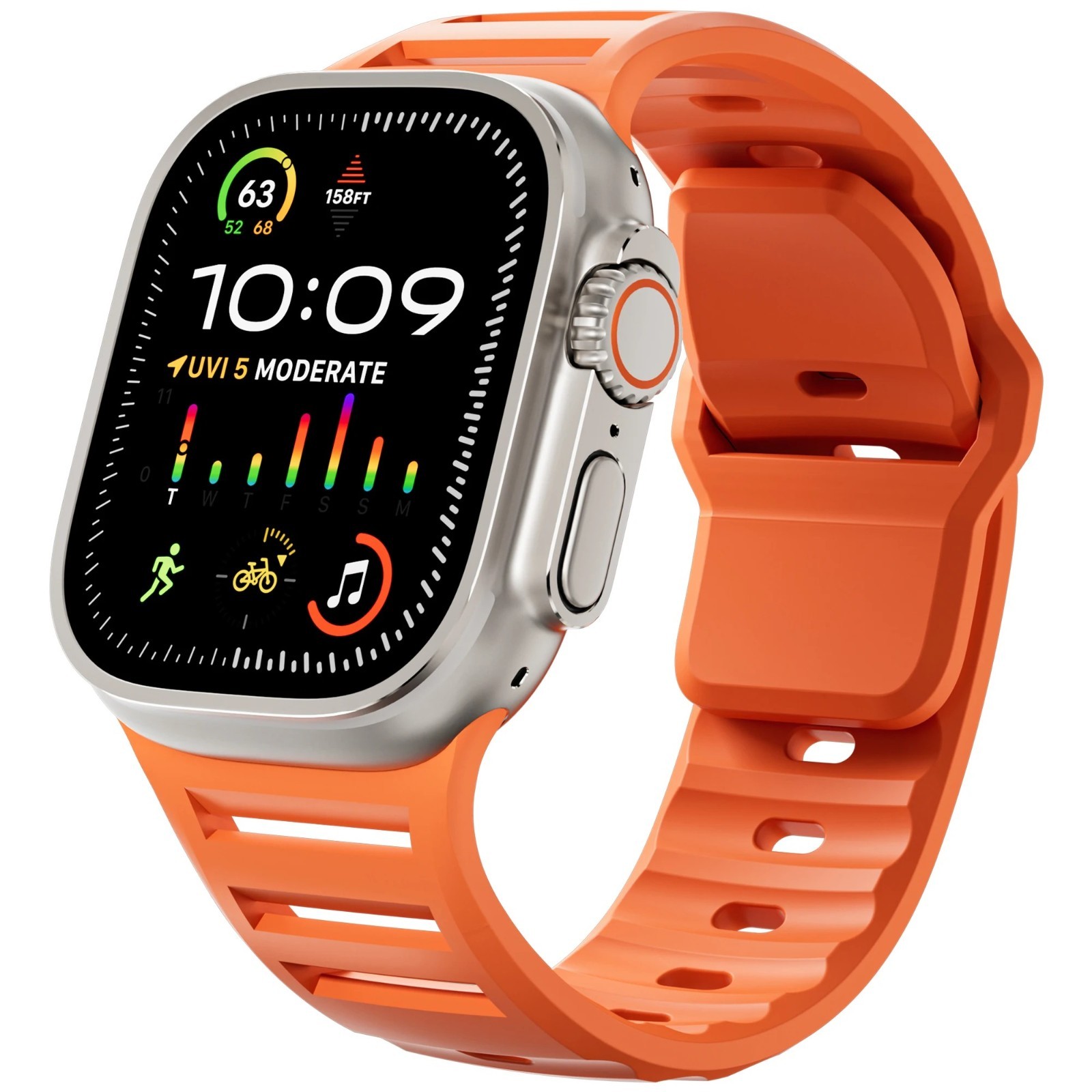 For Apple Watch Series Ultra 3 11 10 9 8 7 iWatch 49mm Silicone Sport Band Strap