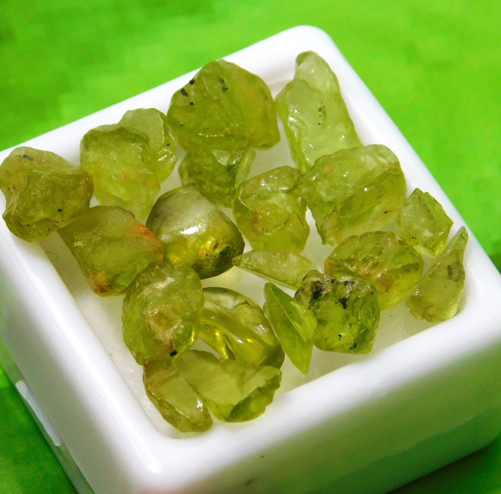 Natural Peridot Green Rough Loose Gemstone 50 Ct Lot