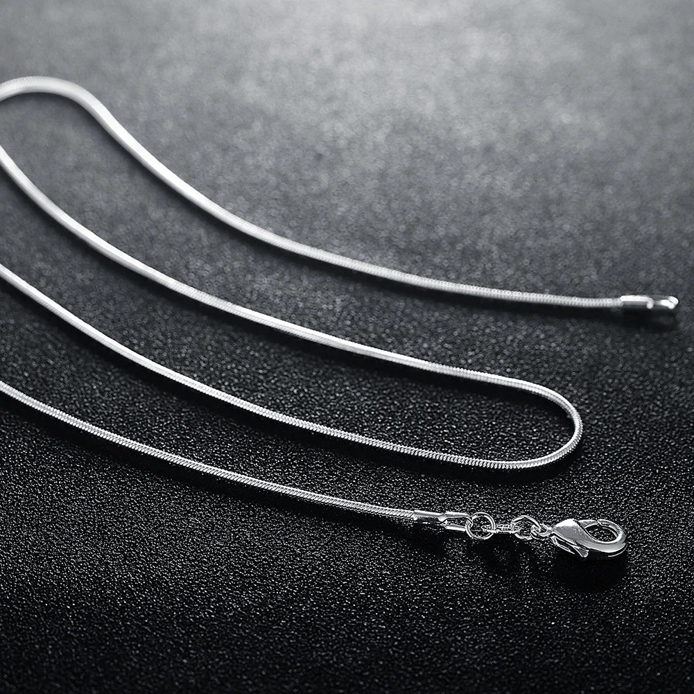 5/10pcs Wholesale 925 Sterling Solid Silver 1mm Snake Chain Necklace For Women