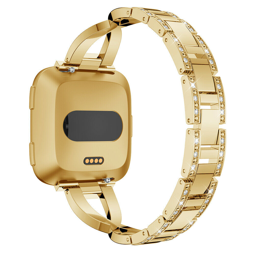 Bling Diamond Metal Strap Stainless Wrist Watch Band for Fitbit Versa 1/2 /Lite