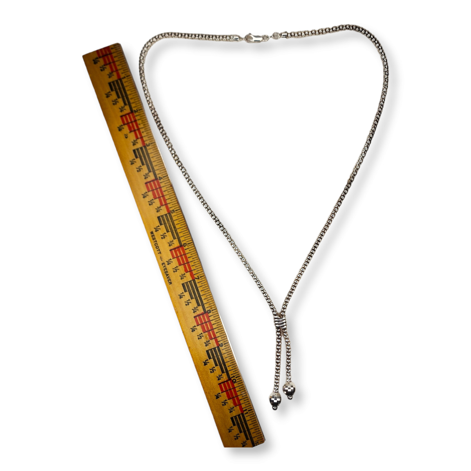 Vintage Sterling Silver 925 Popcorn Chain Milor Necklace 23 Inches
