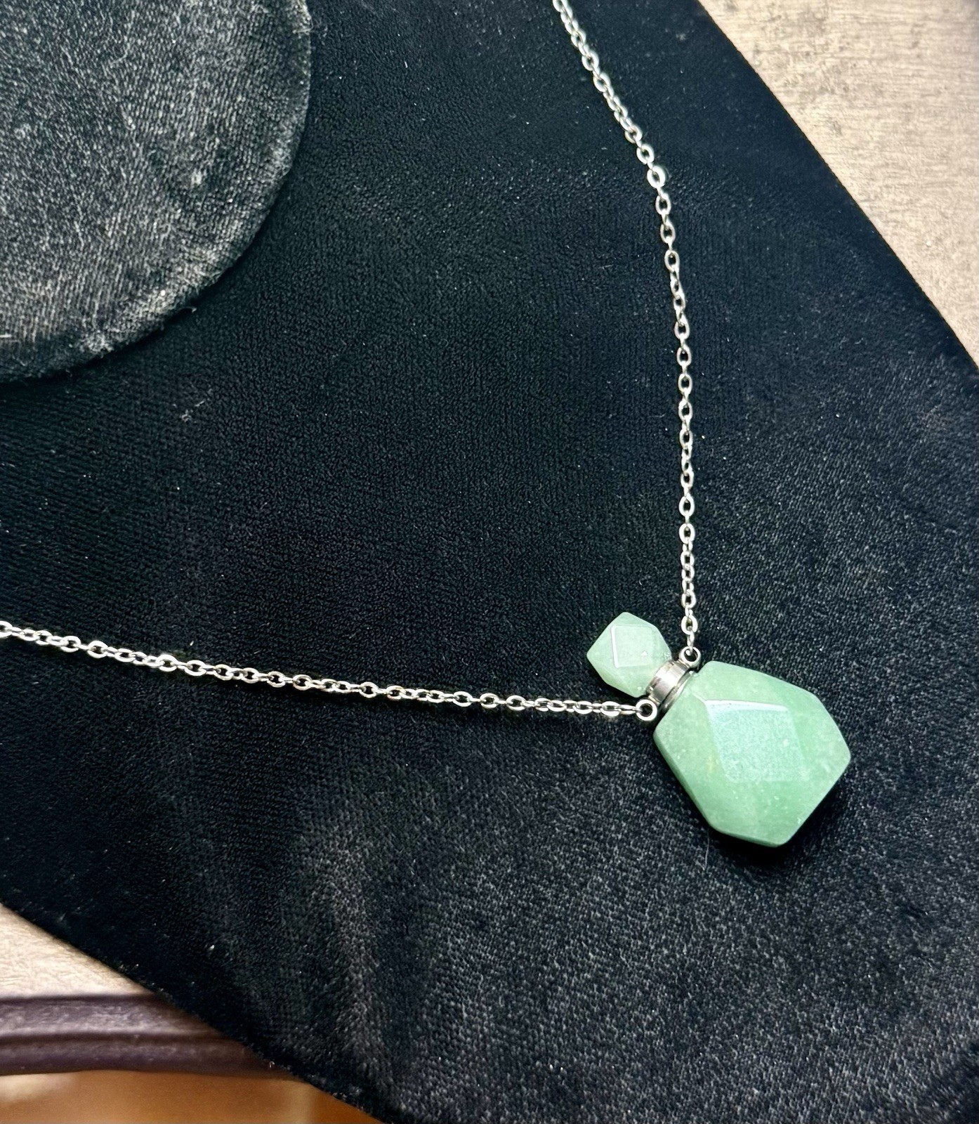 Green Aventurine Essential Oil Bottle Pendant Poison Potion Bottle Necklace