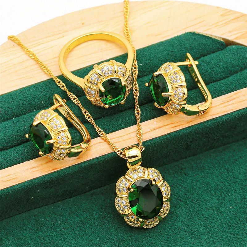 Women’s Fashion Simple Full Rhinestone Zircon Jewelry Set