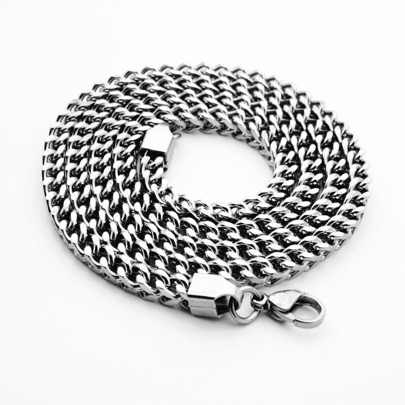 Two Colors 2.5-8mm Man Woman Stainless Steel Wheat Braided Foxtail Franco Chain