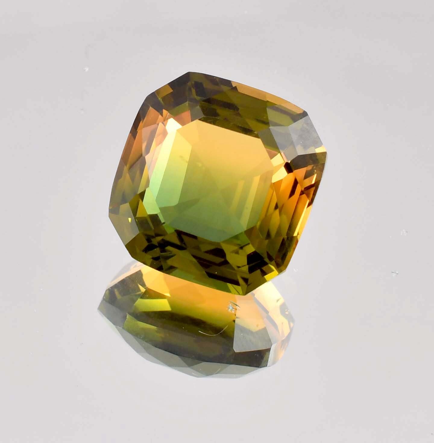 Flawless Natural Bi-Color Yellow Green Tourmaline (GIT Certified) Loose Gemstone