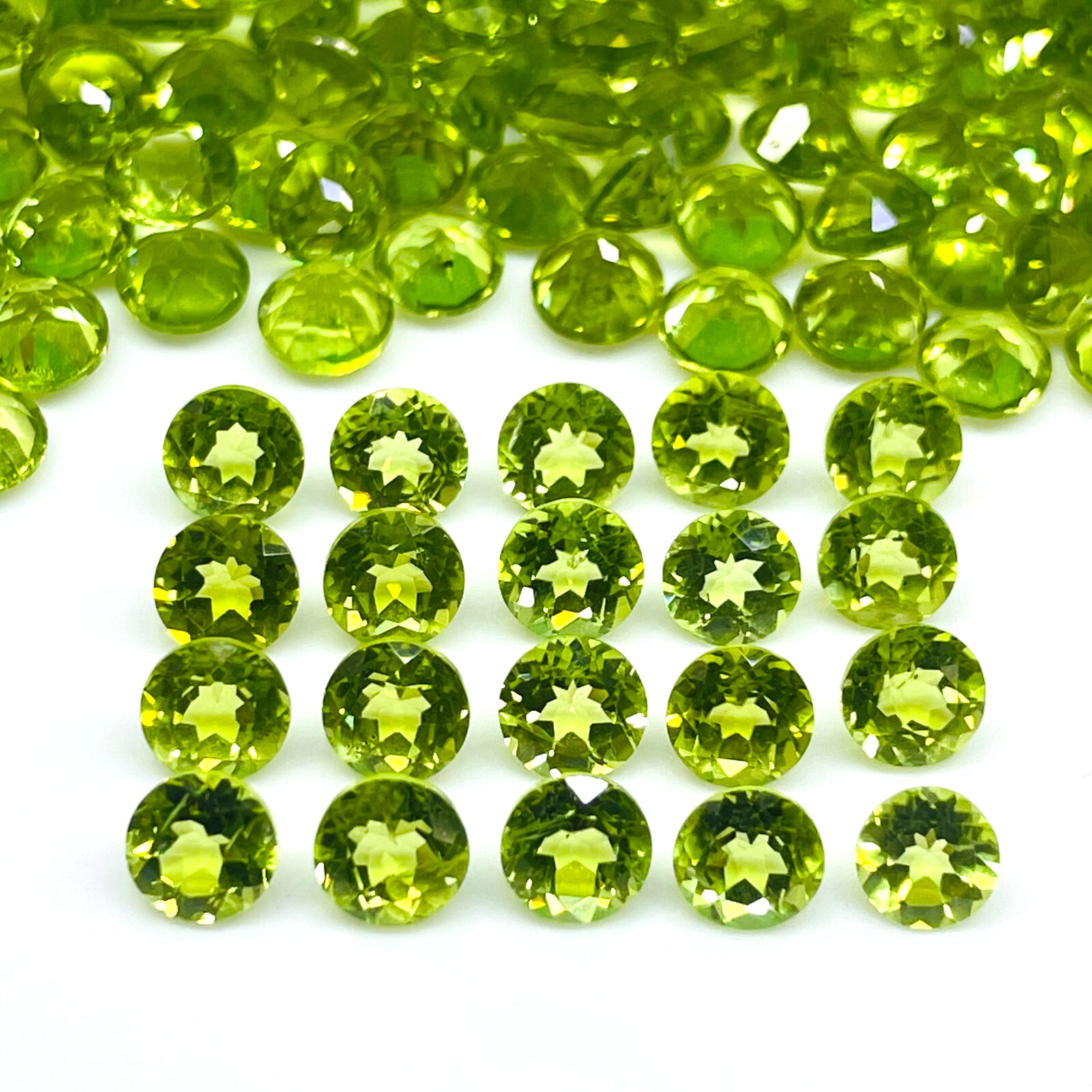 VVS 25 Pcs Natural Peridot 5mm Round Cut Loose Top Quality Loose Gemstones Lot