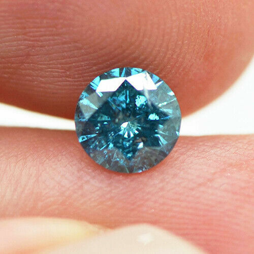 1.45 mm loose round fancy blue color treated melee Natural diamond .015ct SI-I3