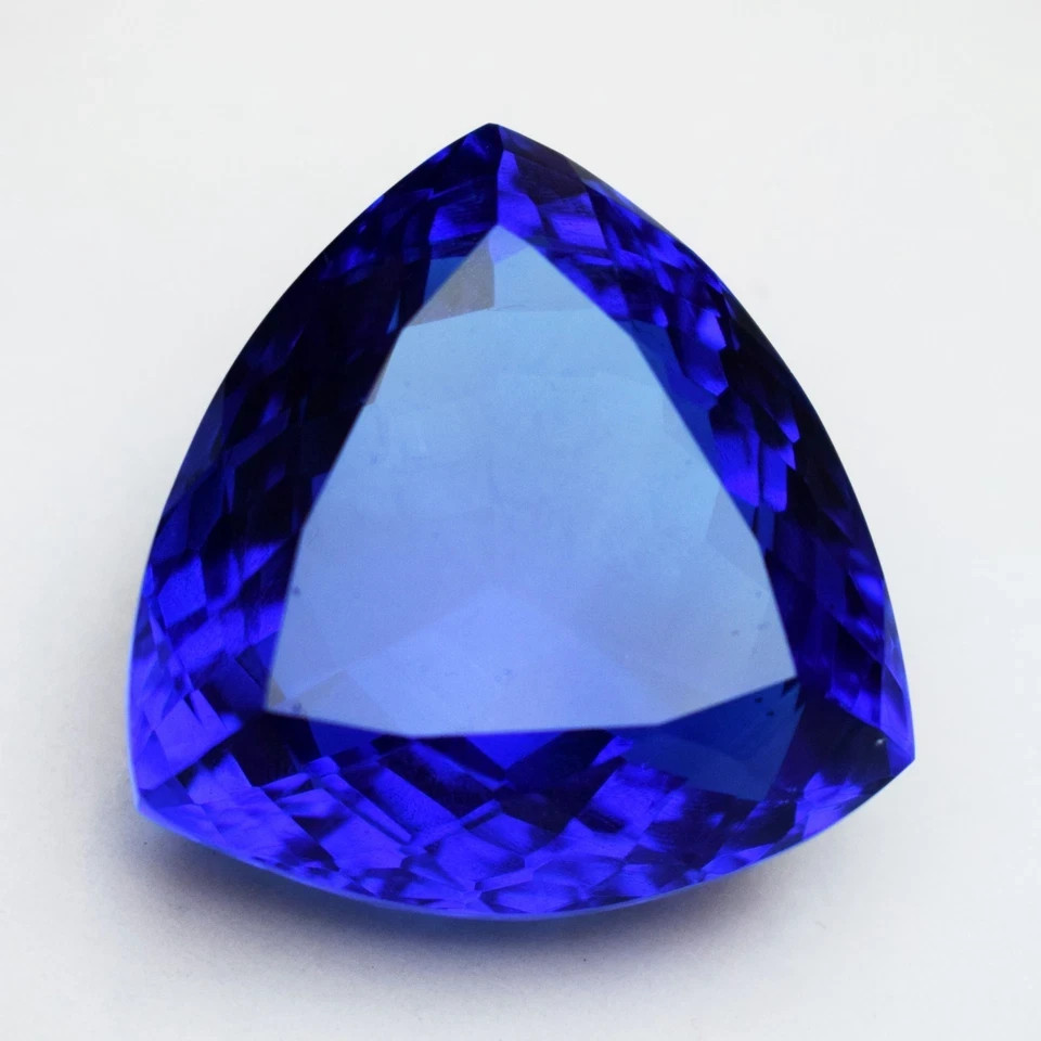 219.75 Carat Flawless Deep Blue Tanzanite Trillion Cut Certified Loose Gemstone