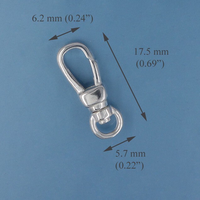 Sterling Silver Triggerless Lobster Claw Clasp Connector w/Swivel Ring #44054