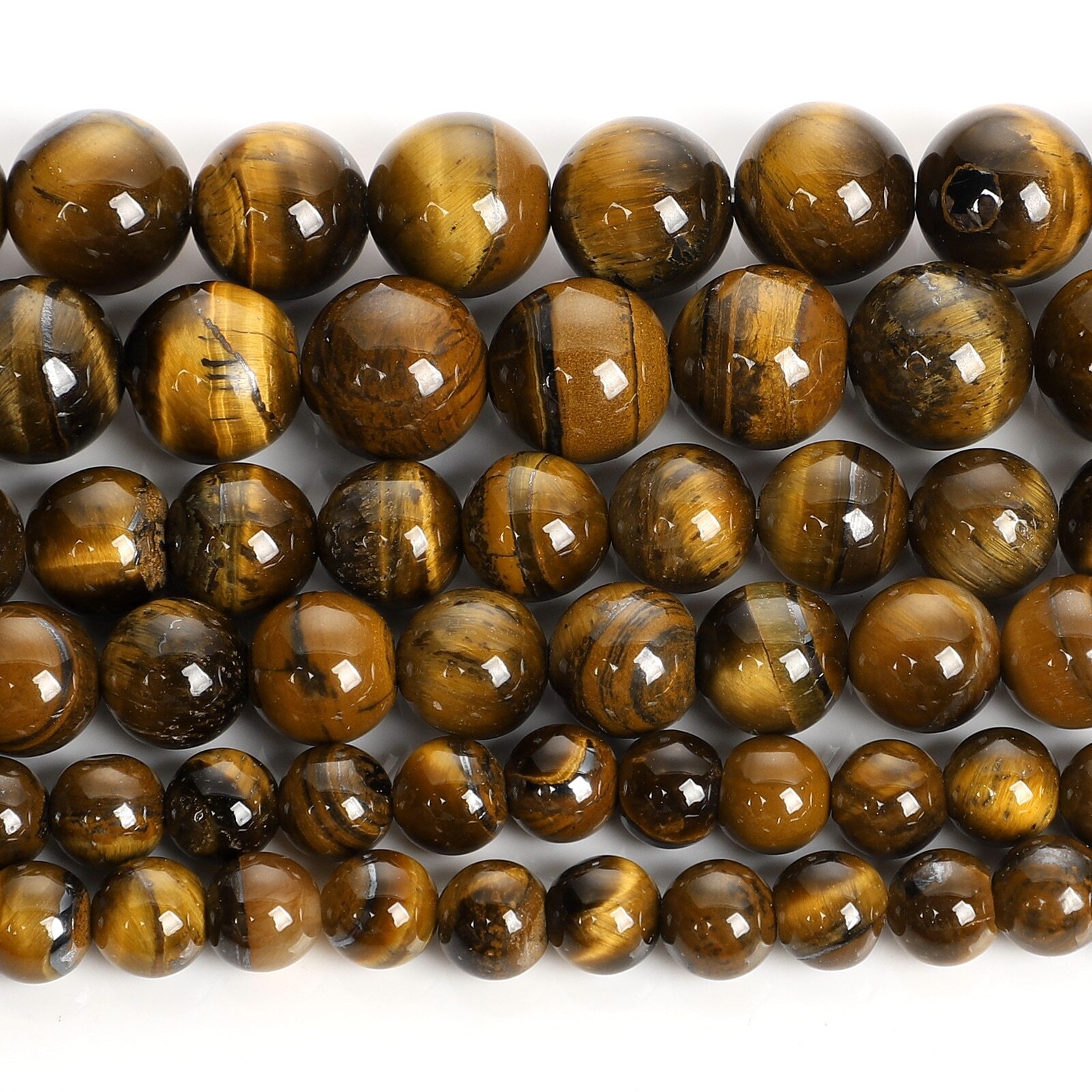 Natural Gemstone Tiger Eye Round Loose Spacer Beads For Bracelet Jewelry Making